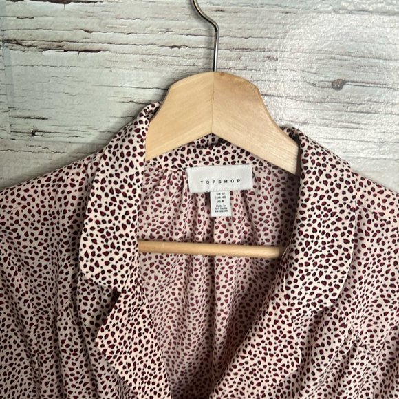 Topshop blouse size 8 button down red - Picture 4 of 9